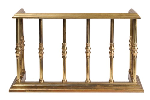 Lot 128 - A Victorian heavy brass high/ club fender with...