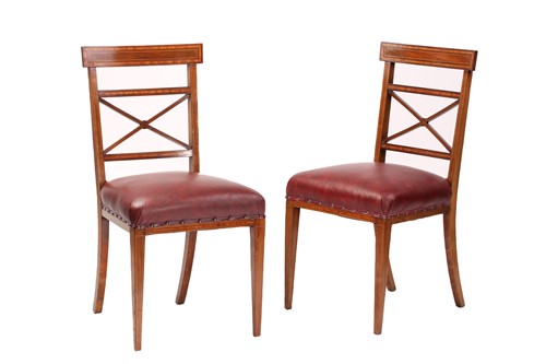 Lot 137 - A set of twelve Edwardian mahogany Sheraton...