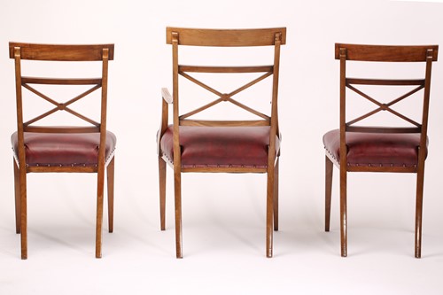 Lot 137 - A set of twelve Edwardian mahogany Sheraton...