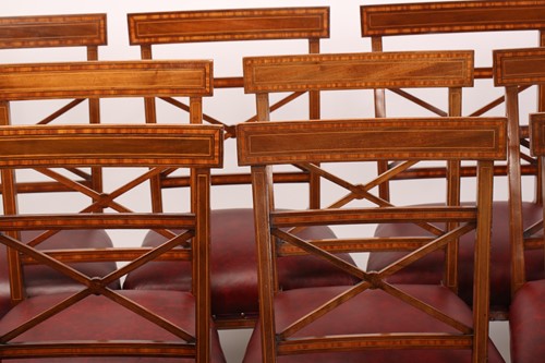 Lot 137 - A set of twelve Edwardian mahogany Sheraton...