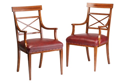 Lot 137 - A set of twelve Edwardian mahogany Sheraton...