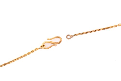 Lot 24 - A diamond and ruby necklace, with four round...