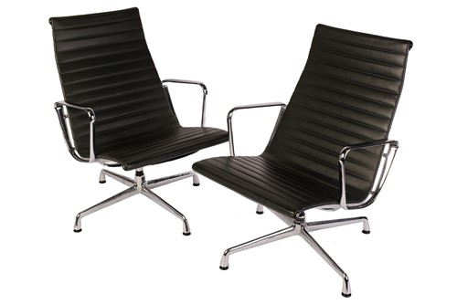 Lot 163 - A pair of contemporary Charles Eames Vitra EA...