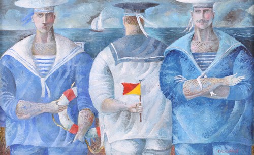 Lot 31 - Elizabeth Taggart (b.1943) British, Sailors,...