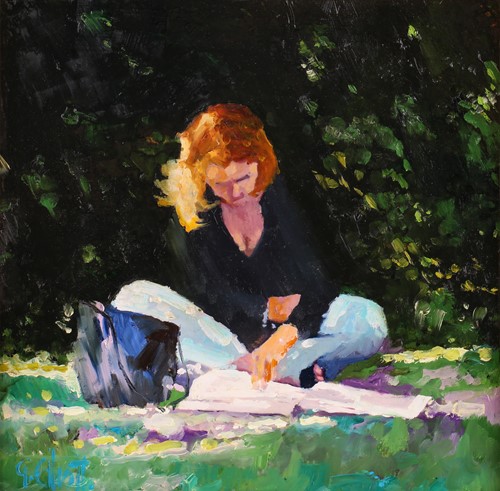 Lot 6 - Graham Elliott (contemporary), 'Reading in the...