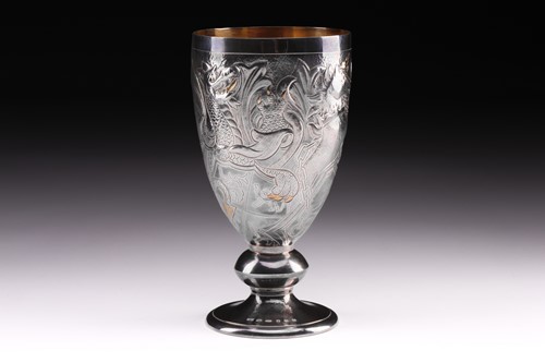 Lot 276 - A silver and gilt commemorative goblet,...