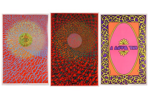 Lot 108 - Three original 1960s psychedelic blacklight...
