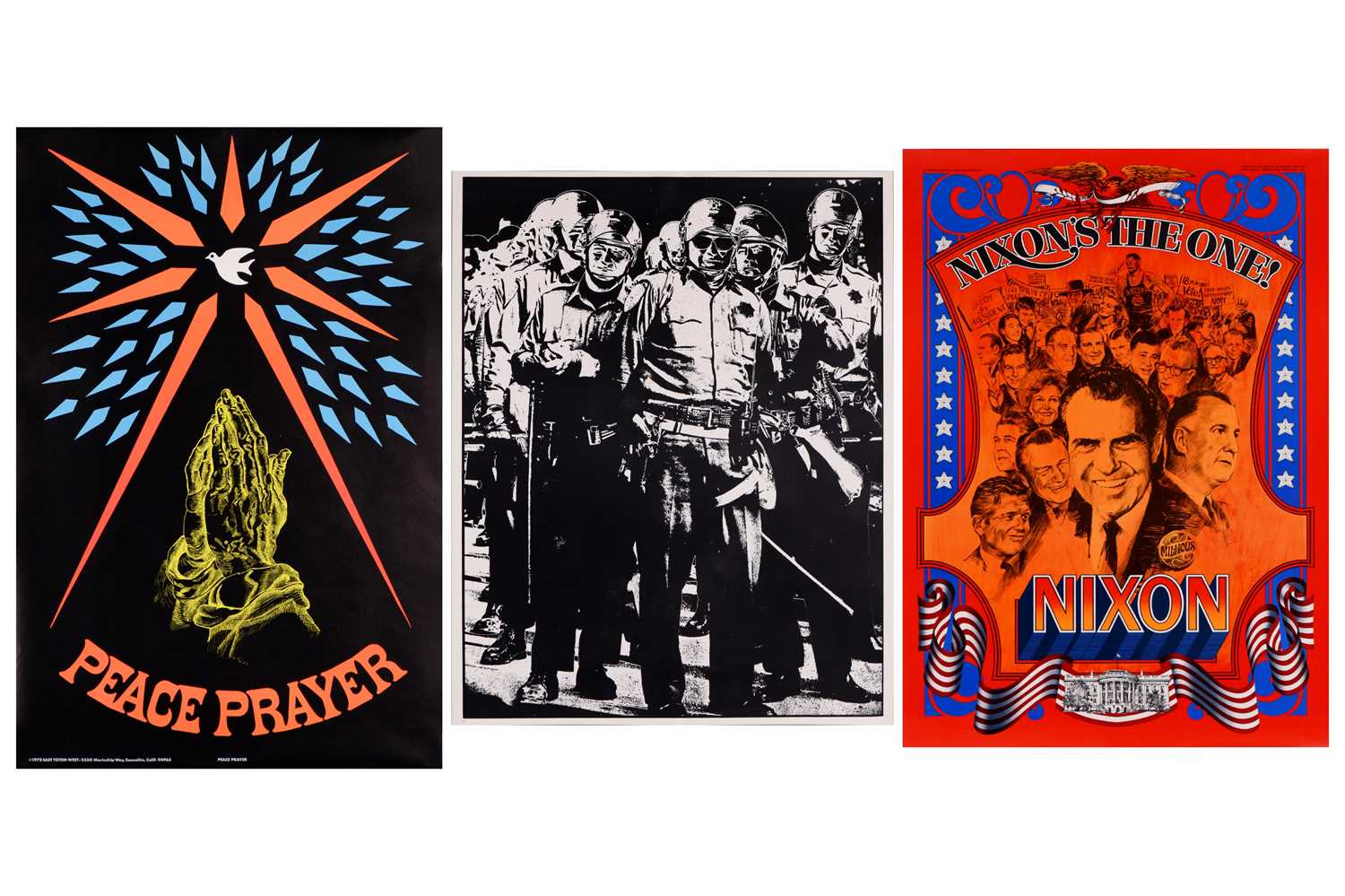 Lot 7 - An original 1970 black light 'Peace Prayer'...