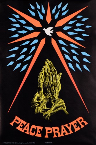 Lot 7 - An original 1970 black light 'Peace Prayer'...