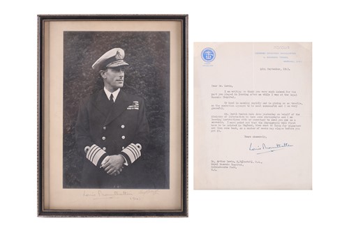 Lot 359 - A black & white portrait of Louis Mountbatten...