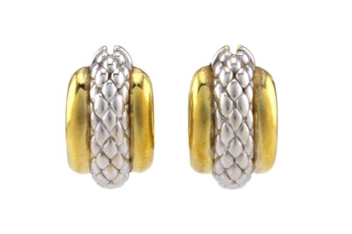 Lot 8 - FOPE - a pair of two-toned creole earrings,...