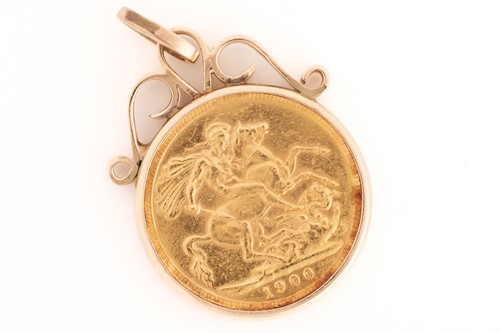 Lot 62 - A full sovereign pendant, featuring a Victoria...