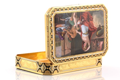 Lot 192 - An early 19th century Swiss gold and enamel...