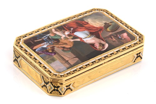 Lot 192 - An early 19th century Swiss gold and enamel...