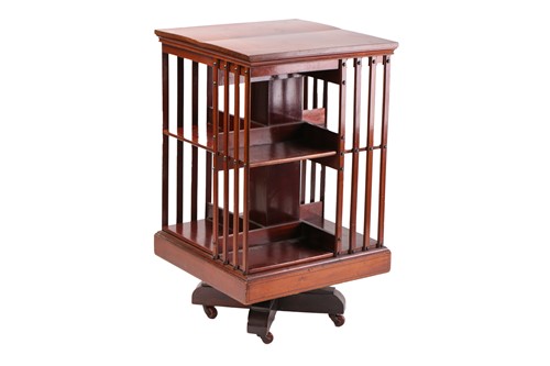 Lot 234 - An Edwardian mahogany revolving library...