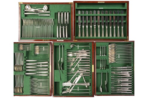 Lot 296 - A Victorian Elkington and Co. silver canteen...