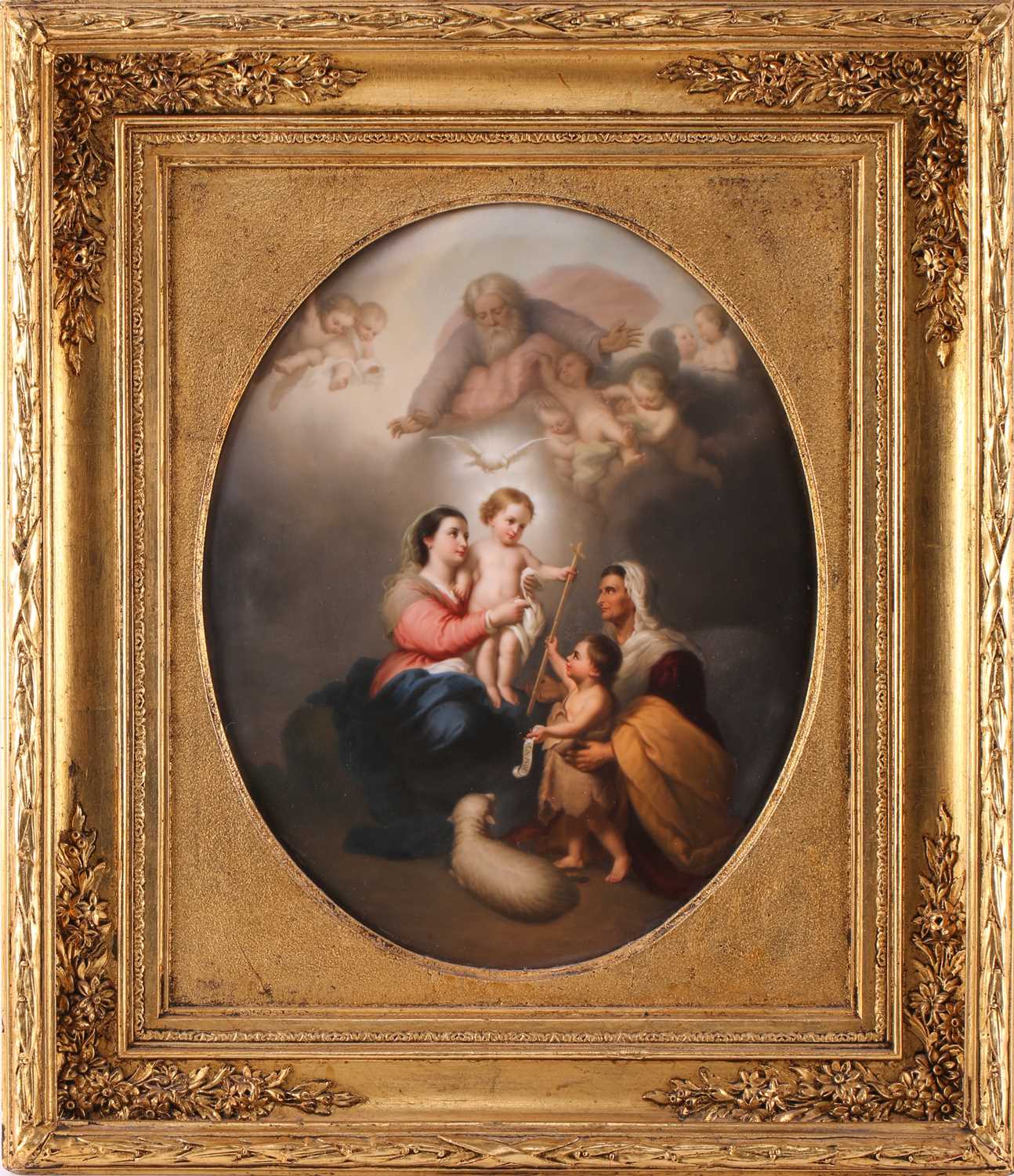 Lot 1 - A large KPM Berlin oval porcelain plaque,...