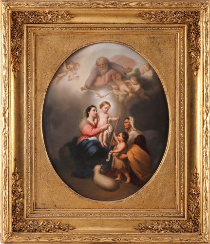 Lot 1 - A large KPM Berlin oval porcelain plaque,...