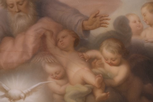 Lot 1 - A large KPM Berlin oval porcelain plaque,...