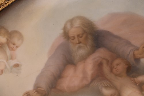 Lot 1 - A large KPM Berlin oval porcelain plaque,...