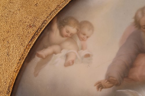 Lot 1 - A large KPM Berlin oval porcelain plaque,...