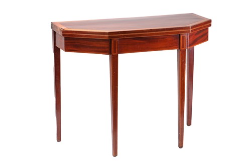 Lot 241 - A George III mahogany and satinwood banded...