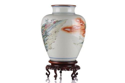 Lot 74 - A Chinese porcelain vase, late Qing dynasty,...