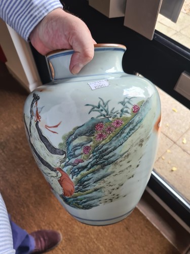 Lot 74 - A Chinese porcelain vase, late Qing dynasty,...