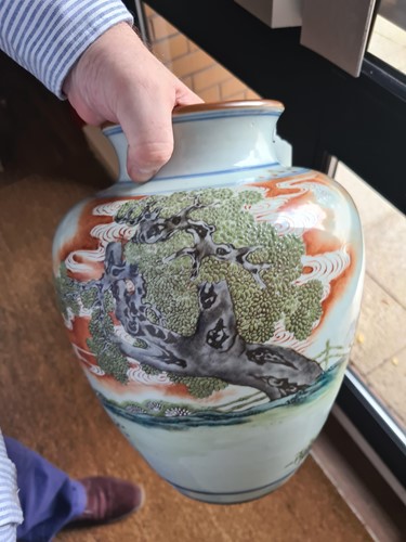 Lot 74 - A Chinese porcelain vase, late Qing dynasty,...