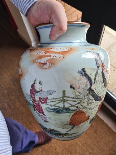 Lot 74 - A Chinese porcelain vase, late Qing dynasty,...