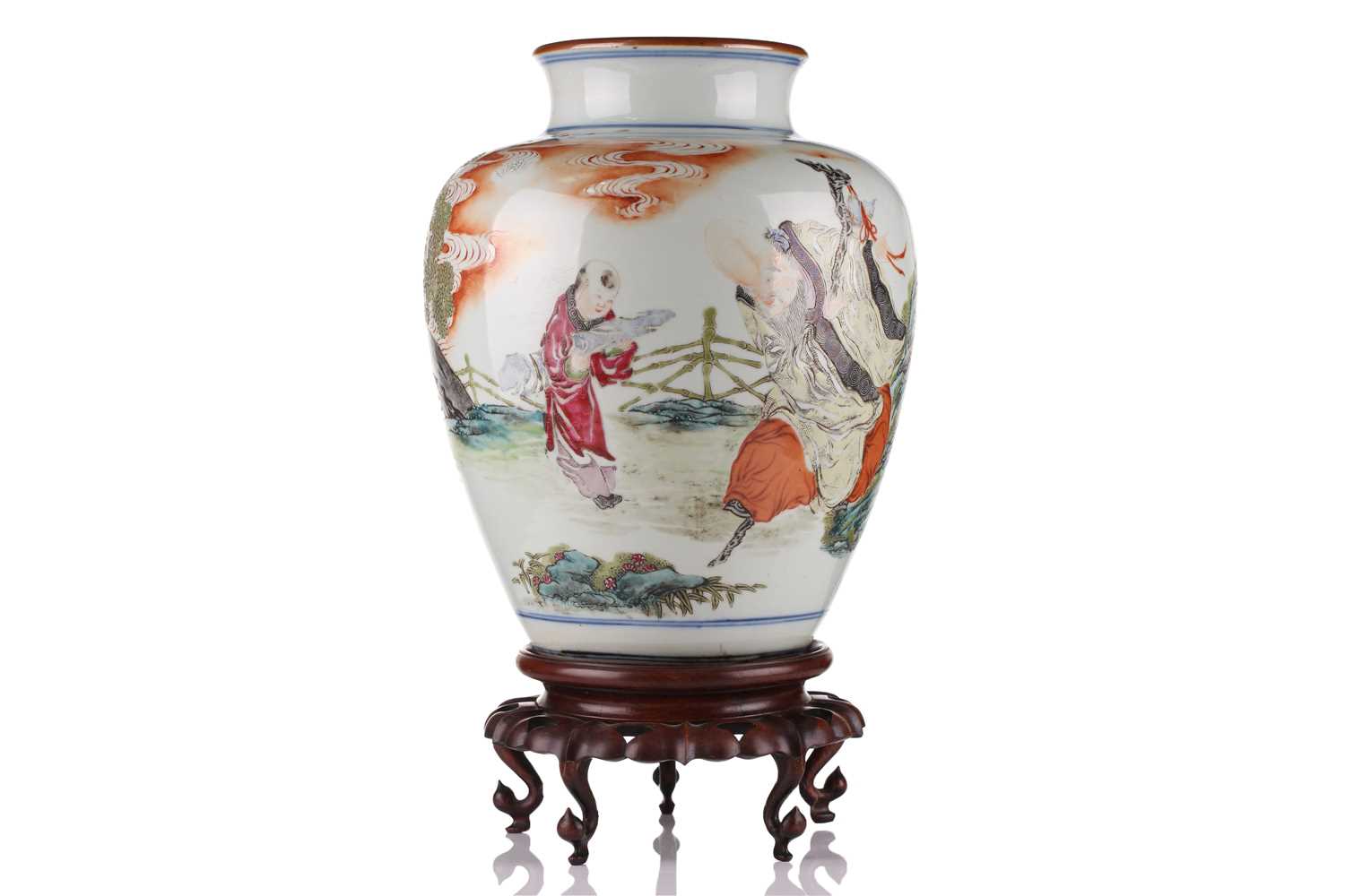 Lot 74 - A Chinese porcelain vase, late Qing dynasty,...