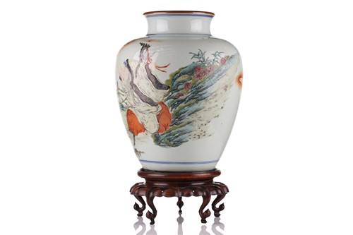 Lot 74 - A Chinese porcelain vase, late Qing dynasty,...