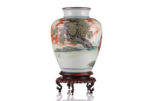 Lot 74 - A Chinese porcelain vase, late Qing dynasty,...