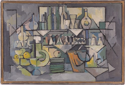 Lot 36 - Weller (20th century), abstract study of a bar,...