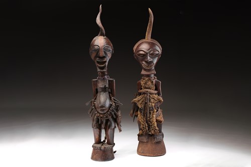 Lot 16 - Two Songye community power figures, Mankisi,...