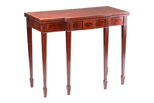 Lot 221 - A George III Sheraton period figured mahogany...