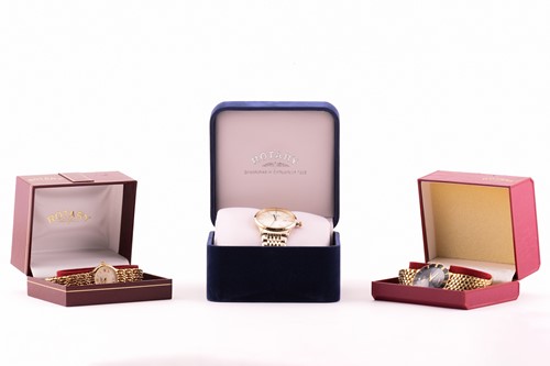 Lot 308 - A group of three modern Rotary gold-plated...