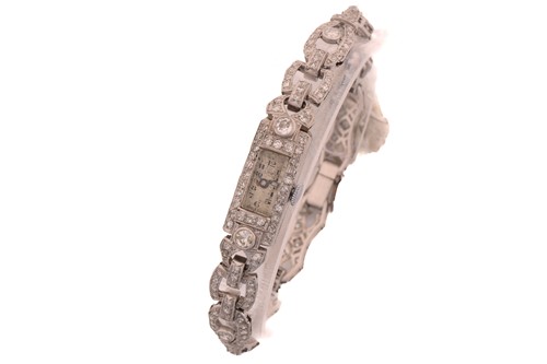 Lot 263 - An Art Deco watch diamond and platinum...