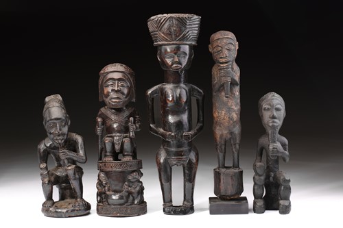 Lot 33 - An Ibibio standing figure, Nigeria, a...