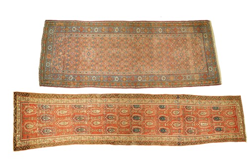Lot 272 - An antique brick red ground Malayer runner...