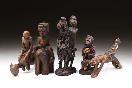Lot 131 - A Senufo equestrian figure group, Ivory Coast,...
