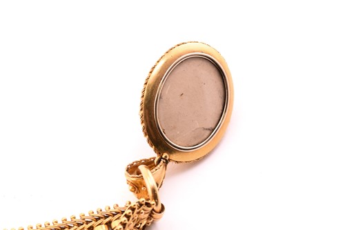 Lot 99 - A Victorian Etruscan Revival style pendant on...