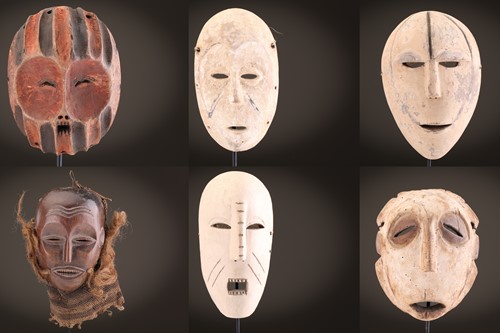 Lot 21 - A Mbole/Yela kela mask, with recessed eye...