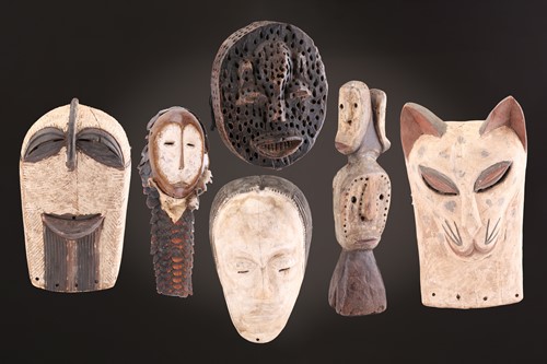 Lot 36 - Two Luba zoomorphic Kayamba masks, Democratic...