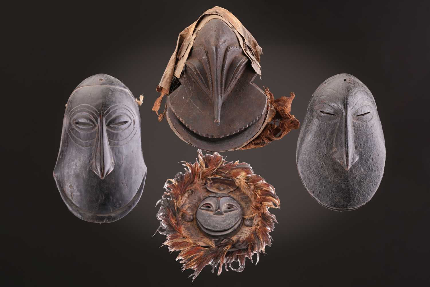 Lot 151 - Four Hembe monkey masks, Democratic Republic...