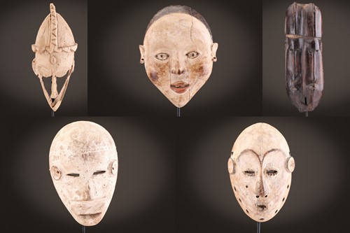 Lot 11 - A Senufo double mask, Ivory Coast, 42cm; a...