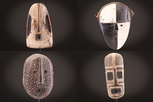Lot 40 - Four Kusu Nsembu masks, Democratic Republic of...