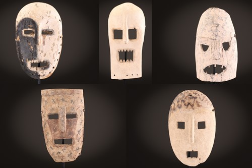 Lot 34 - Five Kumu Nsenbu masks, Democratic Republic of...
