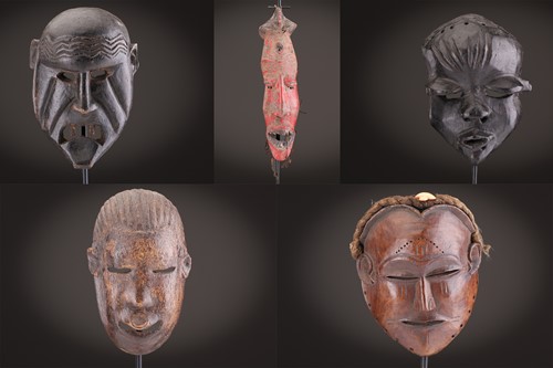 Lot 8 - A Mbunda Sachihongo mask, Angola, the forehead...