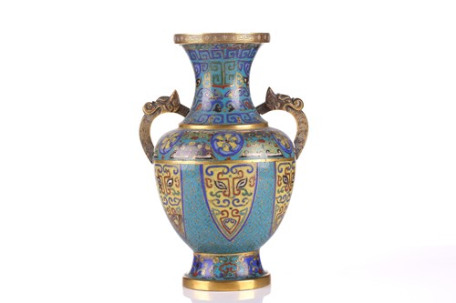 Lot 178 - A Chinese cloisonne and gilded vase, Qing,...